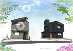 1号棟・2号棟外観パース