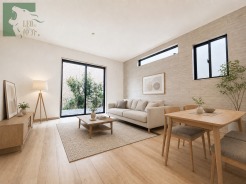 素材の持つ自然な風合いと落ち着いた色調が調和し、ゆったりとした時間の流れるリビングが心安らぐ日常を演出します
※家具と雑誌はAI作成したものになります。
