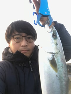 魚と遠藤のツーショット